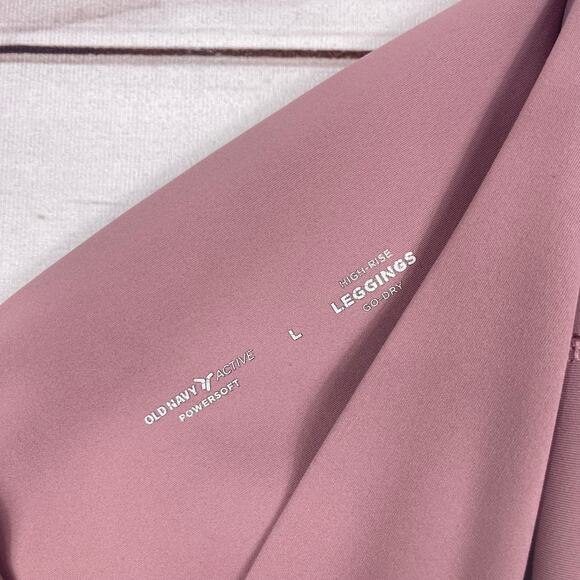 Old Navy Powersoft High Rise Leggings Go Dry Large Mauve - Picture 4 of 4
